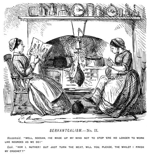 Cook being told what to do by housemaid