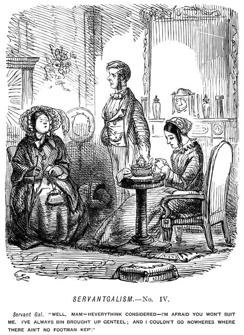 Servant girl turning down a job because the family are not genteel enough