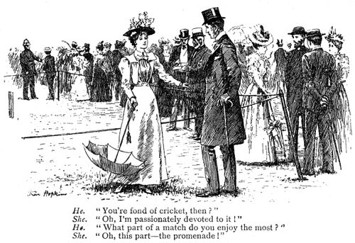 'What part of a match do you enjoy the most?' 'Oh, this part - the promenade!'
