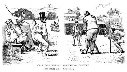 Mr. Punch Keeps His Eye On Cricket