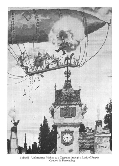 Spiked! Unfortunate mishap to a Zeppelin-through a Lack of Proper Caution in Descending.