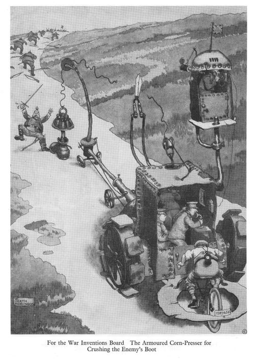 For the War Inventions Board. The Armoured Corn-Presser for Crushing the Enemy's Boot
