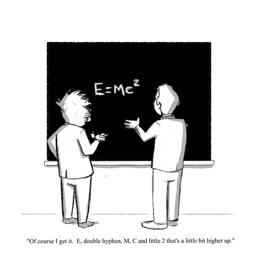 "Of course I get it. E, double hyphen, M, C and little 2 that's a little higher up."