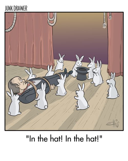 "In the hat! In the hat!"