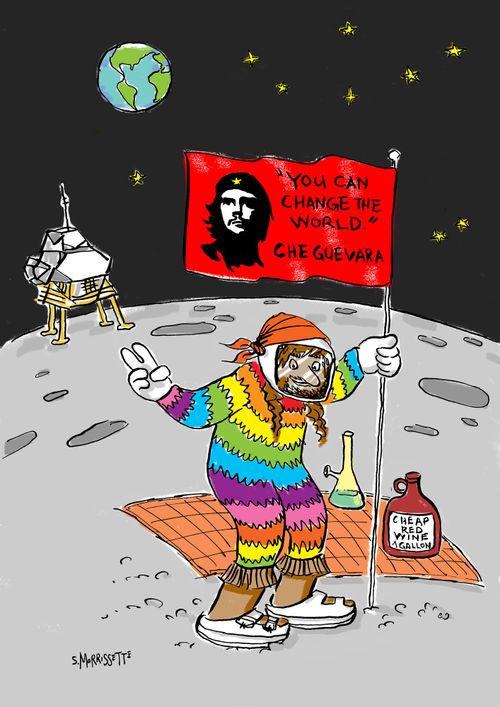 Hippie on the moon