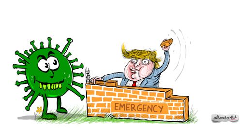 Trump builds a wall to fight Covid-19