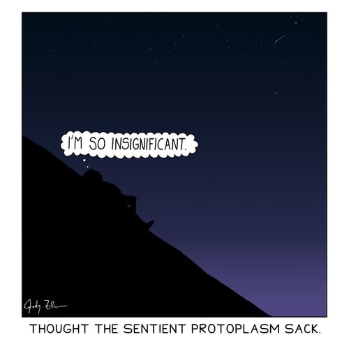 Thought of the sentient protoplasm sack