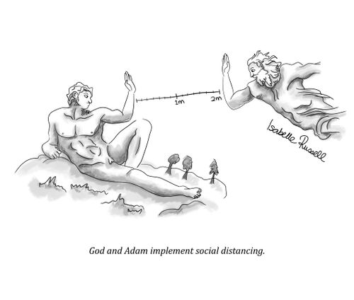 God and Adam implement social distancing