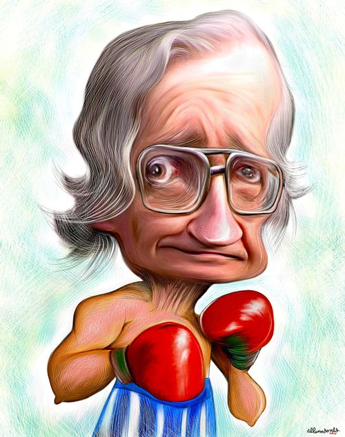 Caricature of Noam Chomsky