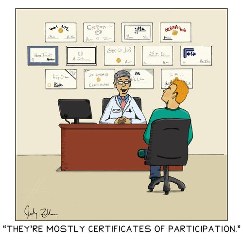 "They're mostly certificates of participation."
