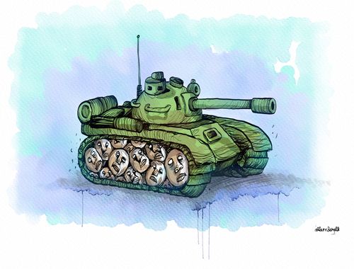 Anti-war cartoon