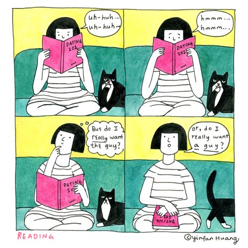 Reading Dating Books.