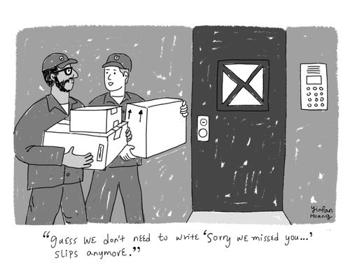 "Guess we don't need to write 'Sorry we missed you...' slips anymore."