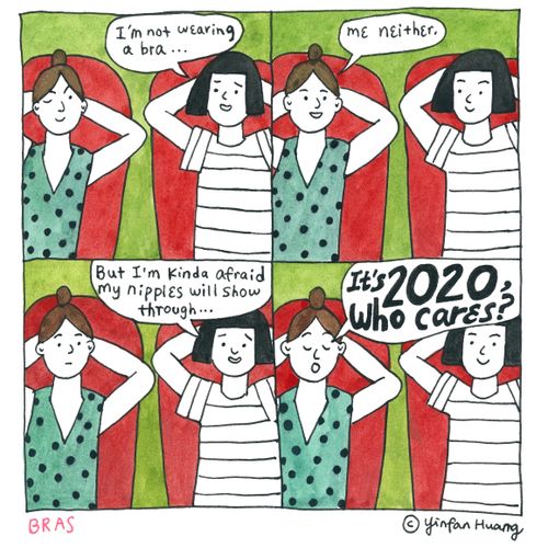 Wearing bras in 2020.
