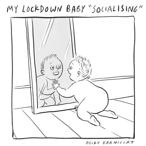 My lockdown baby "socialising"