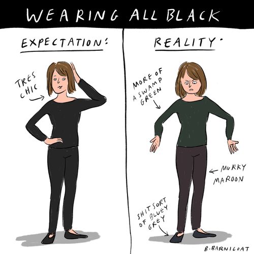 Wearing all black