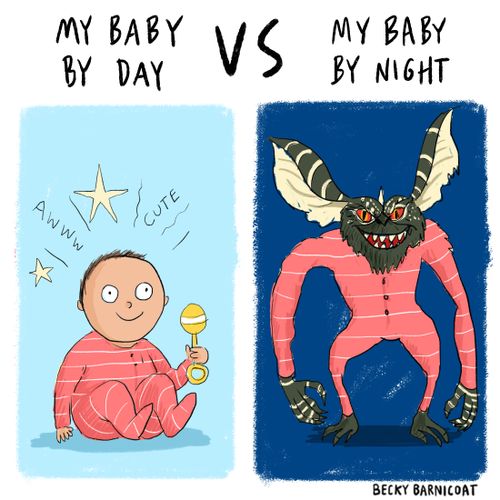My baby by day vs. my baby by night.