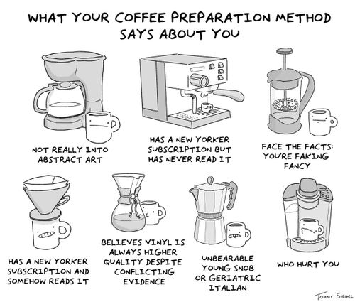 What your coffee preparation method says about you...
