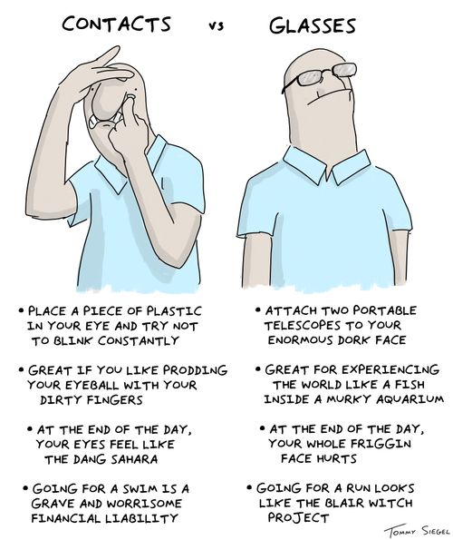 Contacts vs. Glasses