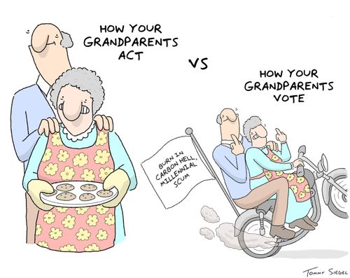 How your grandparents act vs. how your grandparents vote.