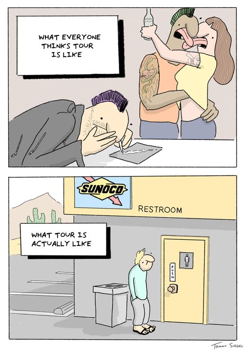 What everyone thinks tour is like vs. what tour is actually like.