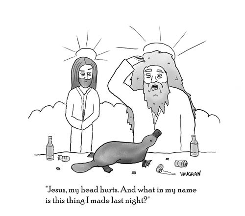 "Jesus, my head hurts. And what in my name is this thing I made last night?"
