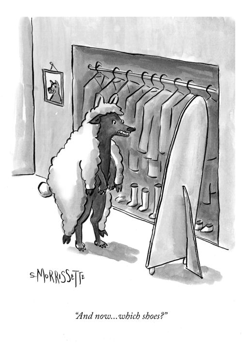 "And now. . . which shoes?"