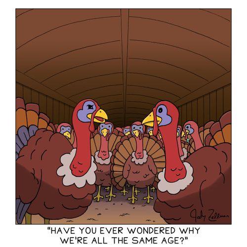"Have you ever wondered why we're all the same age?"