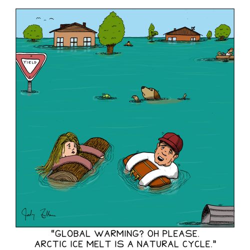 "Global warming? Oh please. Arctic ice melt is a natural cycle."