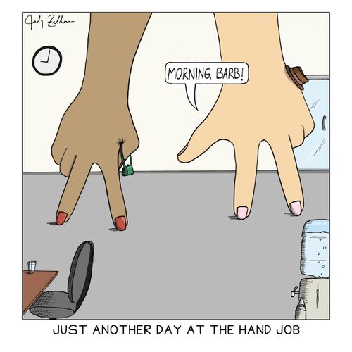 Just another day at the hand job