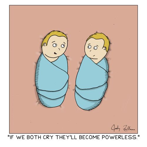 "If we both cry they'll become powerless."