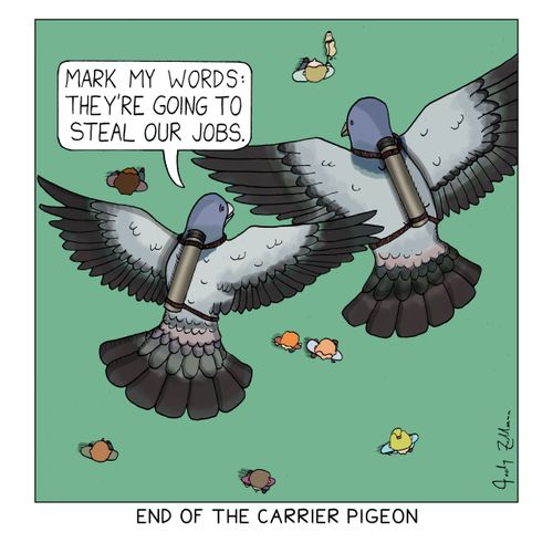 End of the carrier pigeon.