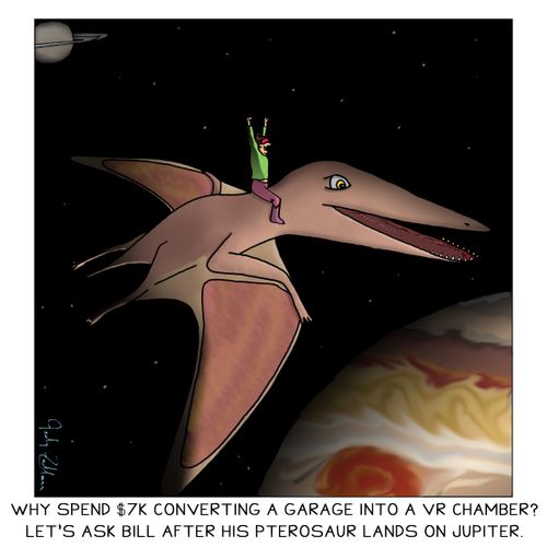 Why spend $7K converting a garage into a VR chamber? Let's ask Bill after his pterosaur lands on Jupiter."