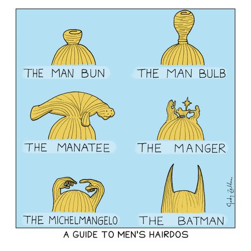 A guide to men's hairdos.
