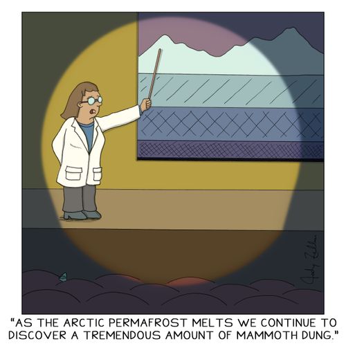 "As the Arctic permafrost melts we continue to discover a tremendous amount of mammoth dung."