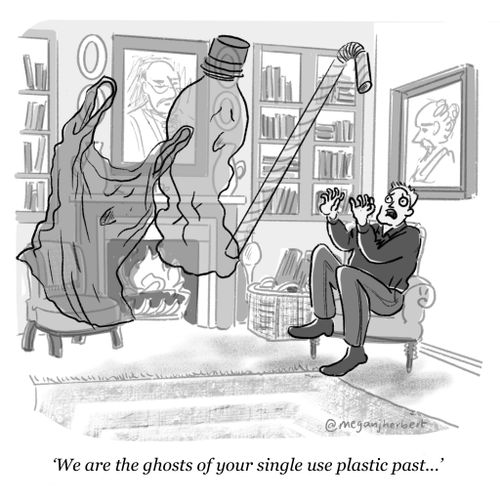 "We are the ghosts of your single use plastic past . . . "