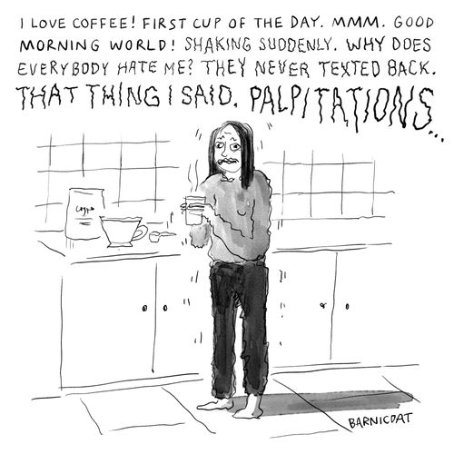 "I love coffee! First cup of the day. Mmm."