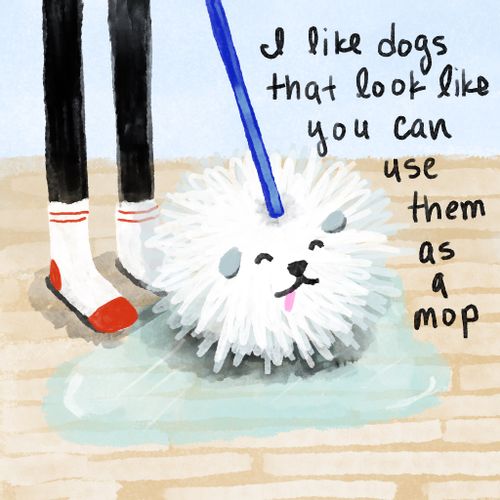 "I like dogs that look like you can use them as a mop."