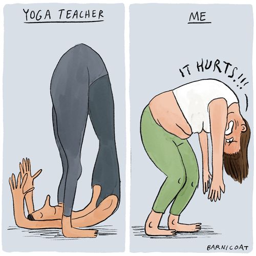 Yoga teacher vs me