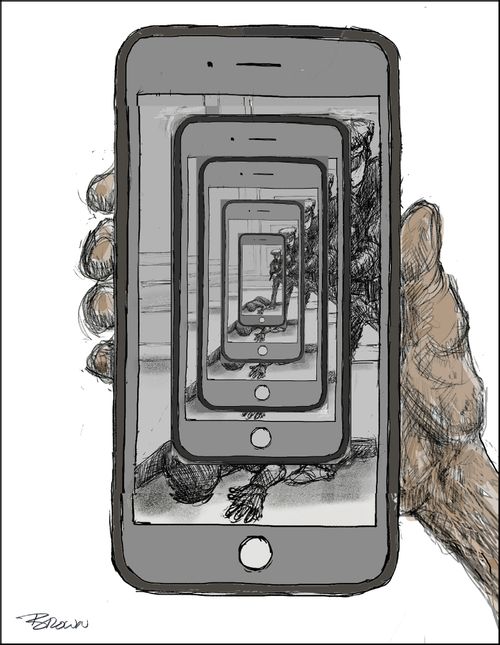 Police brutality caught and spread by phone.