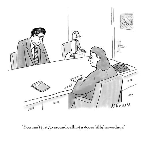 "You can't just go around calling a goose 'silly' nowadays."