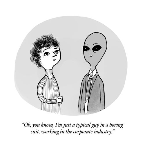 "Oh, you know, I'm just a typical guy in a boring suit, working in the corporate industry."