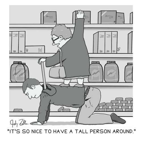 "It's so nice to have a tall person around."