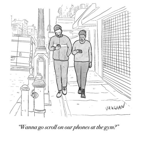 "Wanna go scroll on our phones at the gym?"