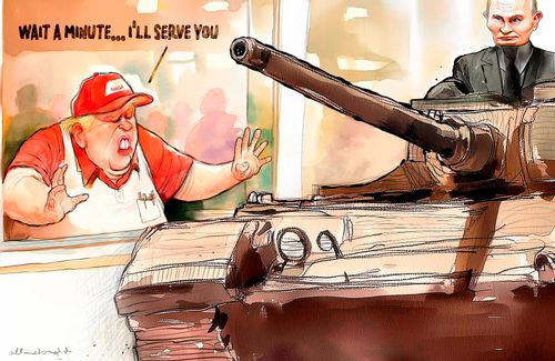 "Wait a minute...I'll serve you."