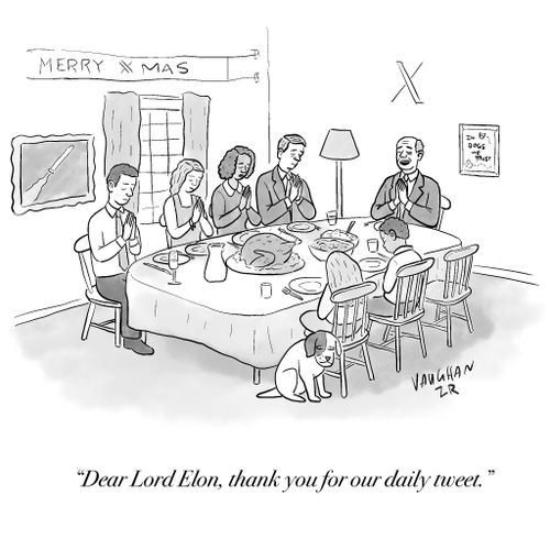 "Dear Lord Elon, thank you for our daily tweet."