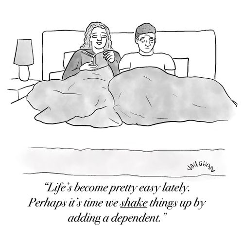 "Life’s become pretty easy lately. Perhaps it’s time we shake things up by adding a dependent."