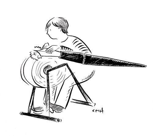 Dip Pen and Grindstone