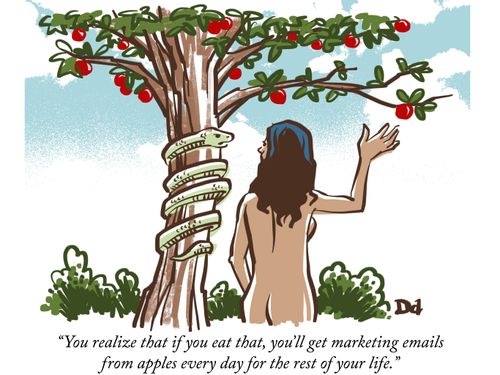 "You realize that if you eat that, you'll get marketing emails for the rest of your life."