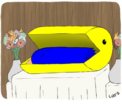 A Pac-man coffin